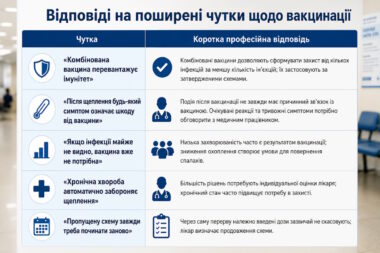 Відповіді на поширені чутки щодо вакцинації Відповіді на поширені чутки щодо вакцинації
