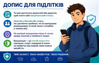 Короткий допис для підлітків щодо вакцинації Короткий допис для підлітків щодо вакцинації
