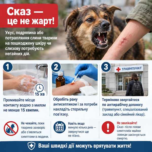 Антирабічна допомога після укусу тварини: коли вакцинація рятує життя