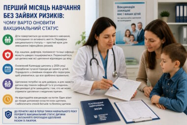 Перший місяць навчання без зайвих ризиків: чому варто оновити вакцинальний статус